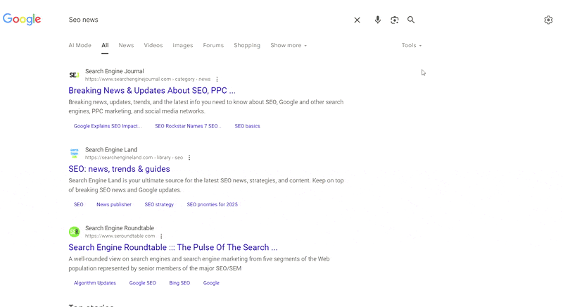 URL Google développe