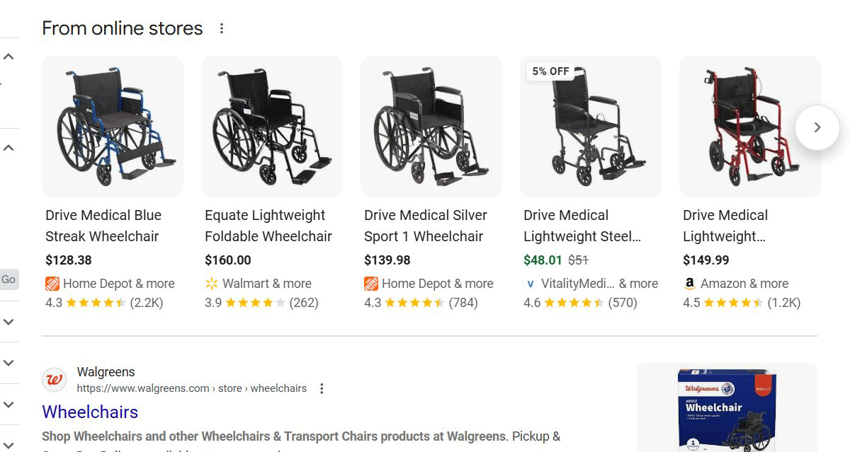 Google des magasins en ligne