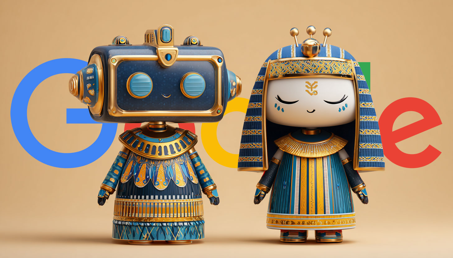 Robot Eygptian Clothing Google Logo