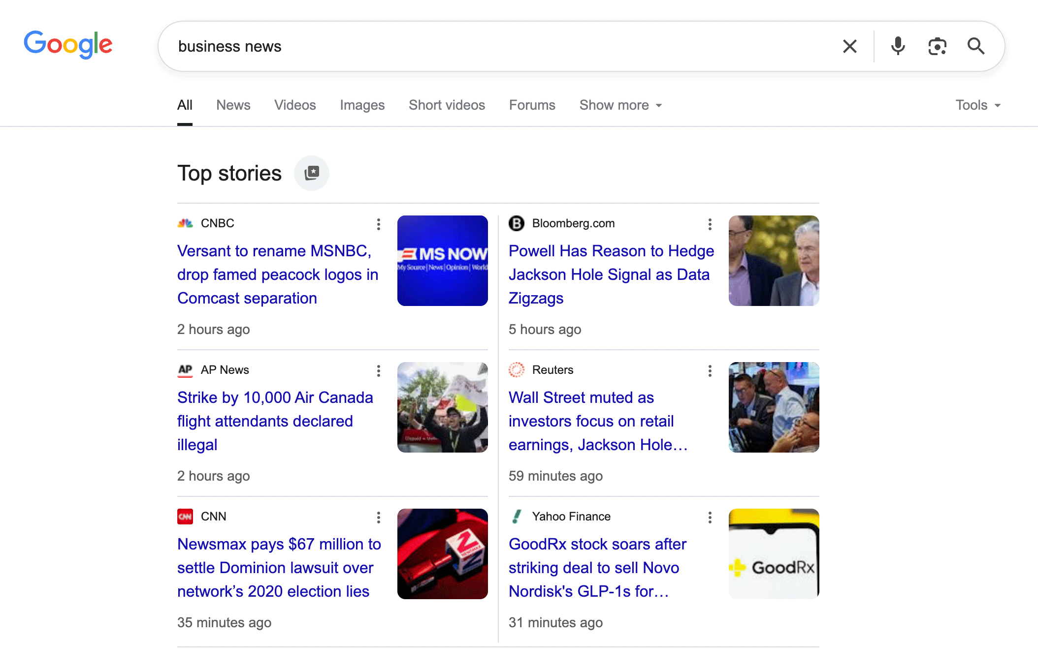 Google Top Stories Normal