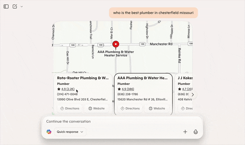 Copilot utilisant Google Maps Avis