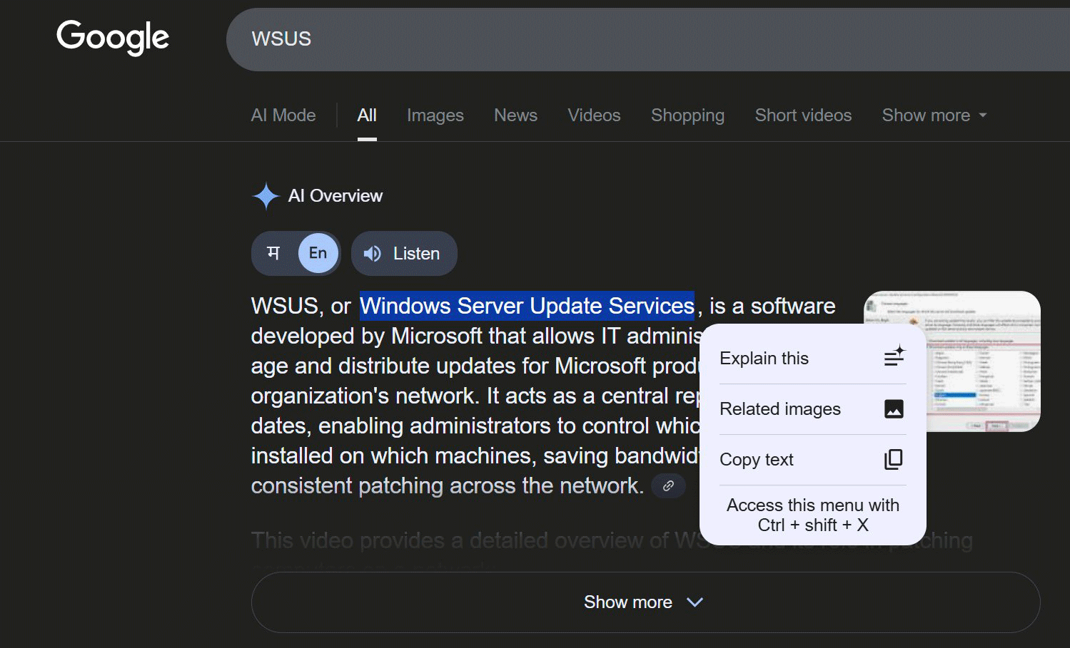 Présentation de Google AI raccourcis clavier