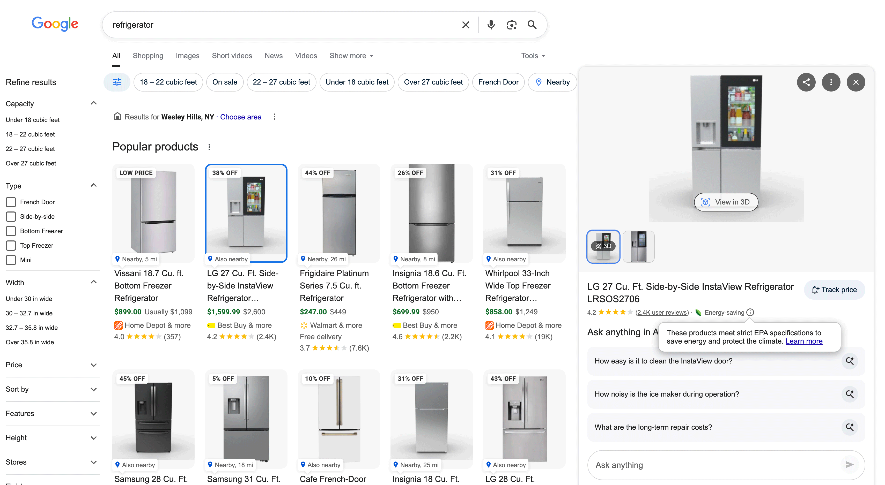 Listing de produit Google Energy Saving Label