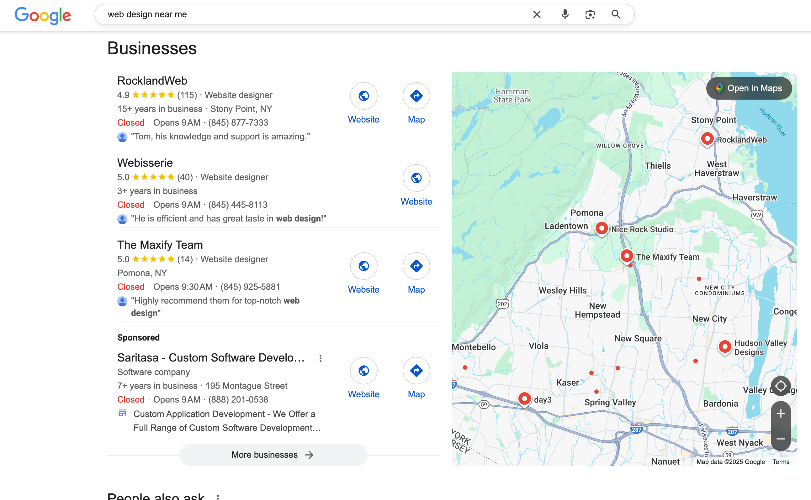 Bouton google local pack map