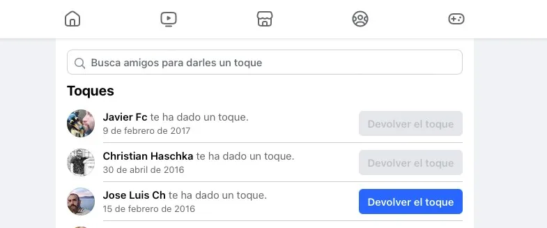 Facebook touche à l'écran