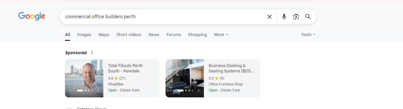 Cartes publicitaires locales Google dans la recherche