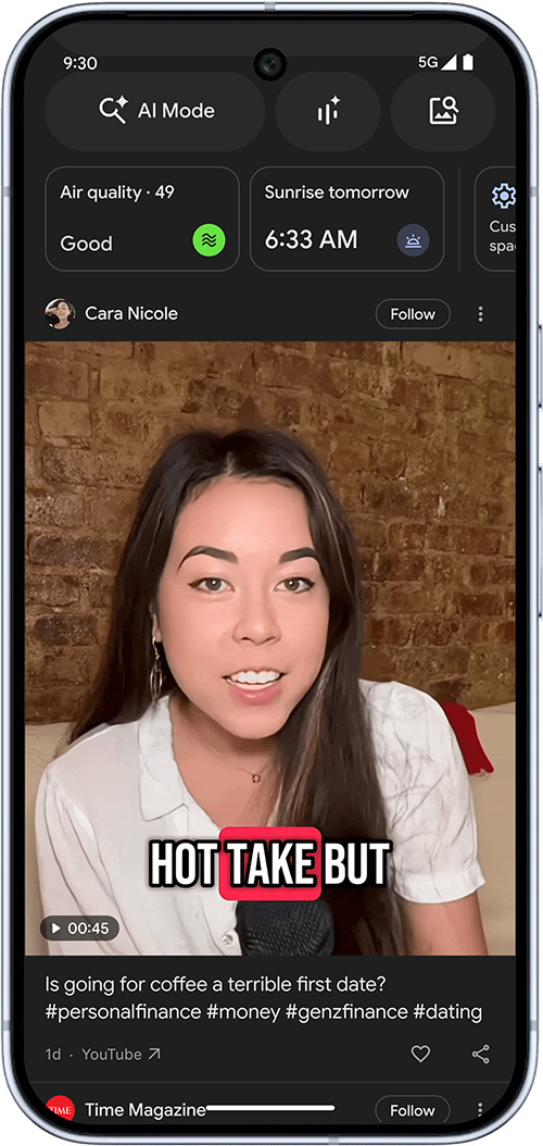 Google Discover YouTube Shorts