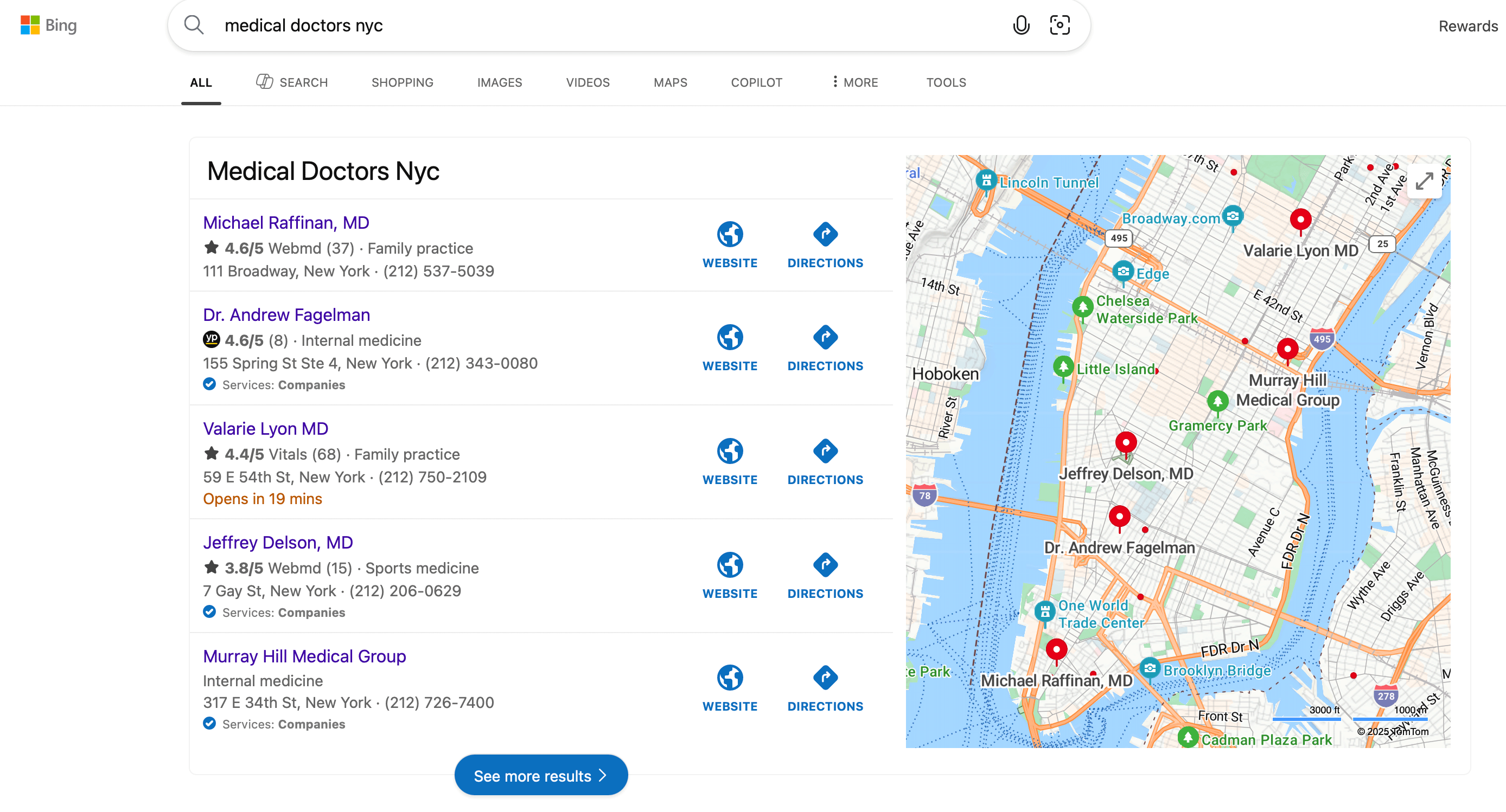 Bing Local Pack Carte Right