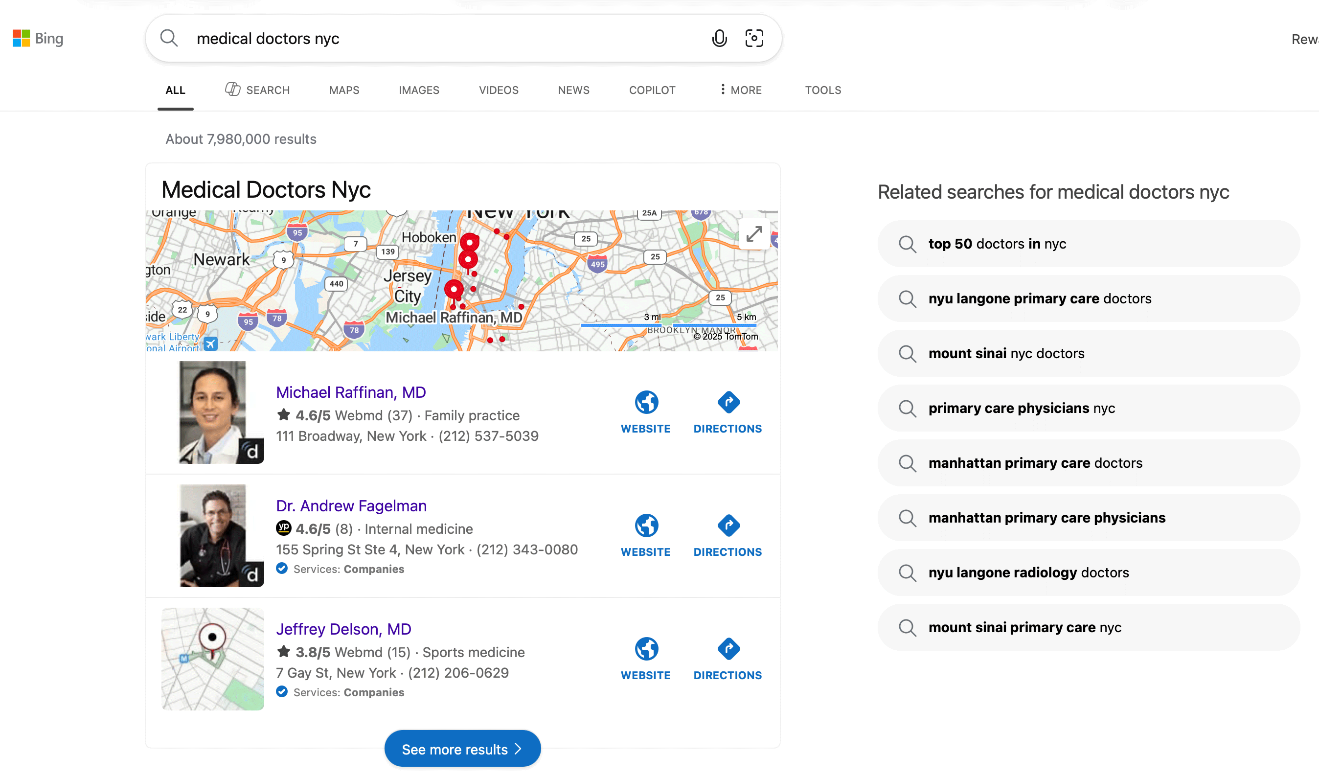 Bing Local Pack Map Top