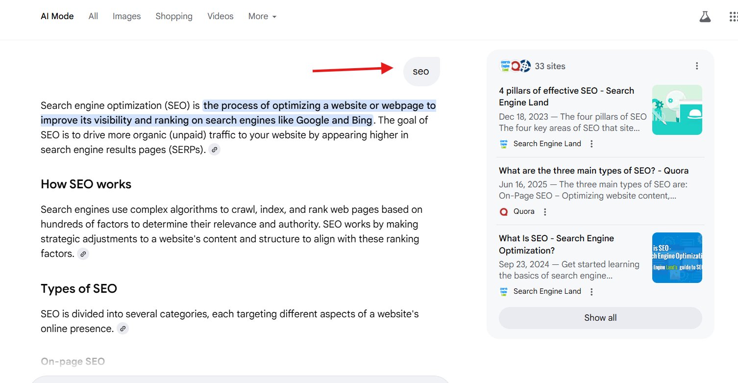 Requête Google AI en mode