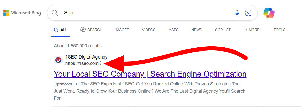 Bing Ads trois points URL