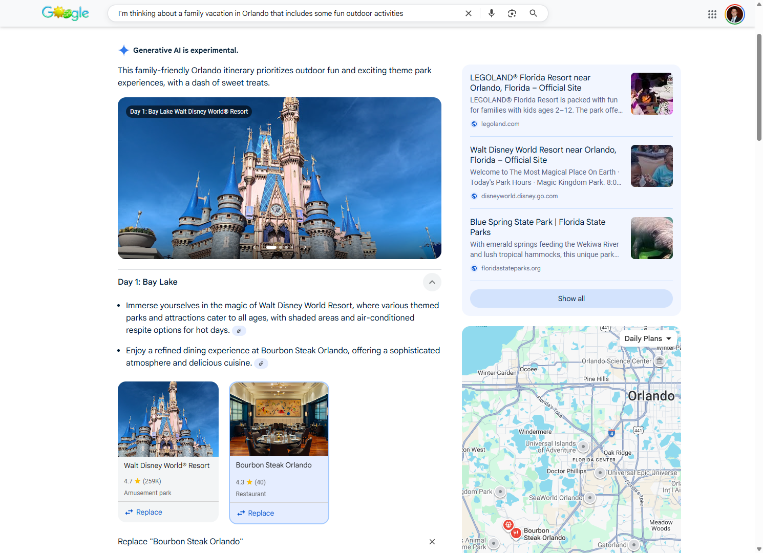 Mises à jour de la planification des voyages Google AI