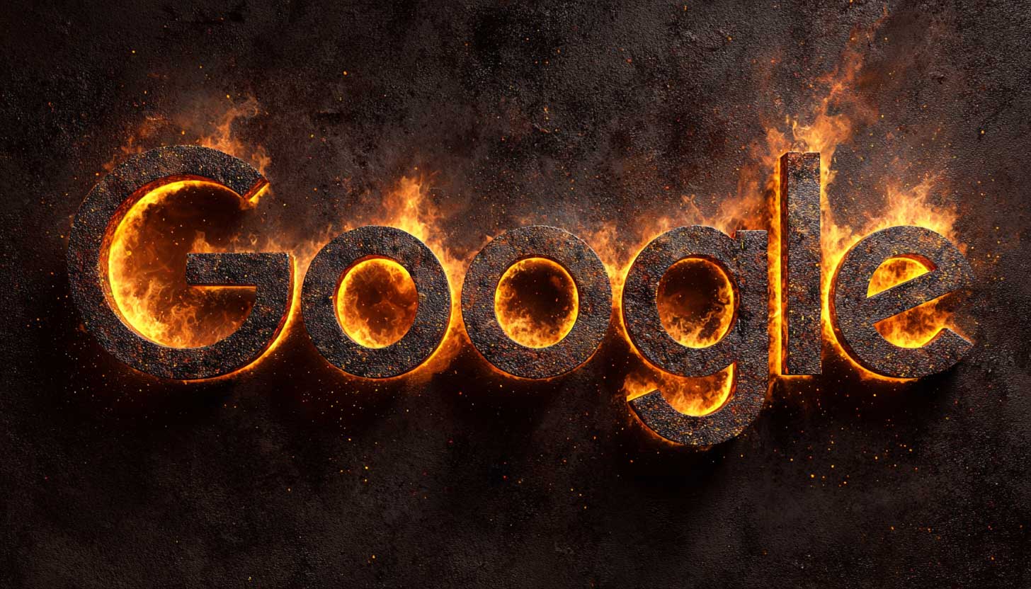 Google Logo Fire Rust