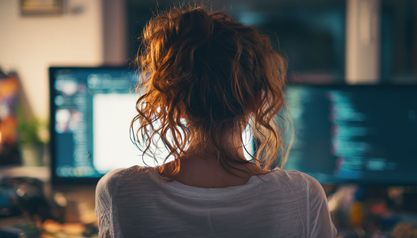 Woman Searching Computer
