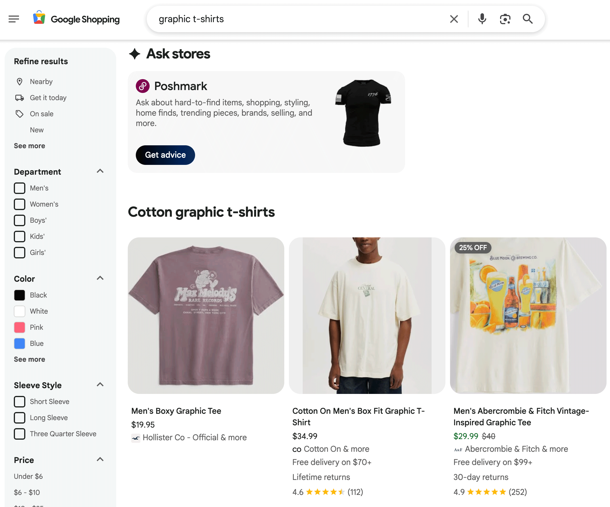 Google Shopping Demandez aux magasins Chat