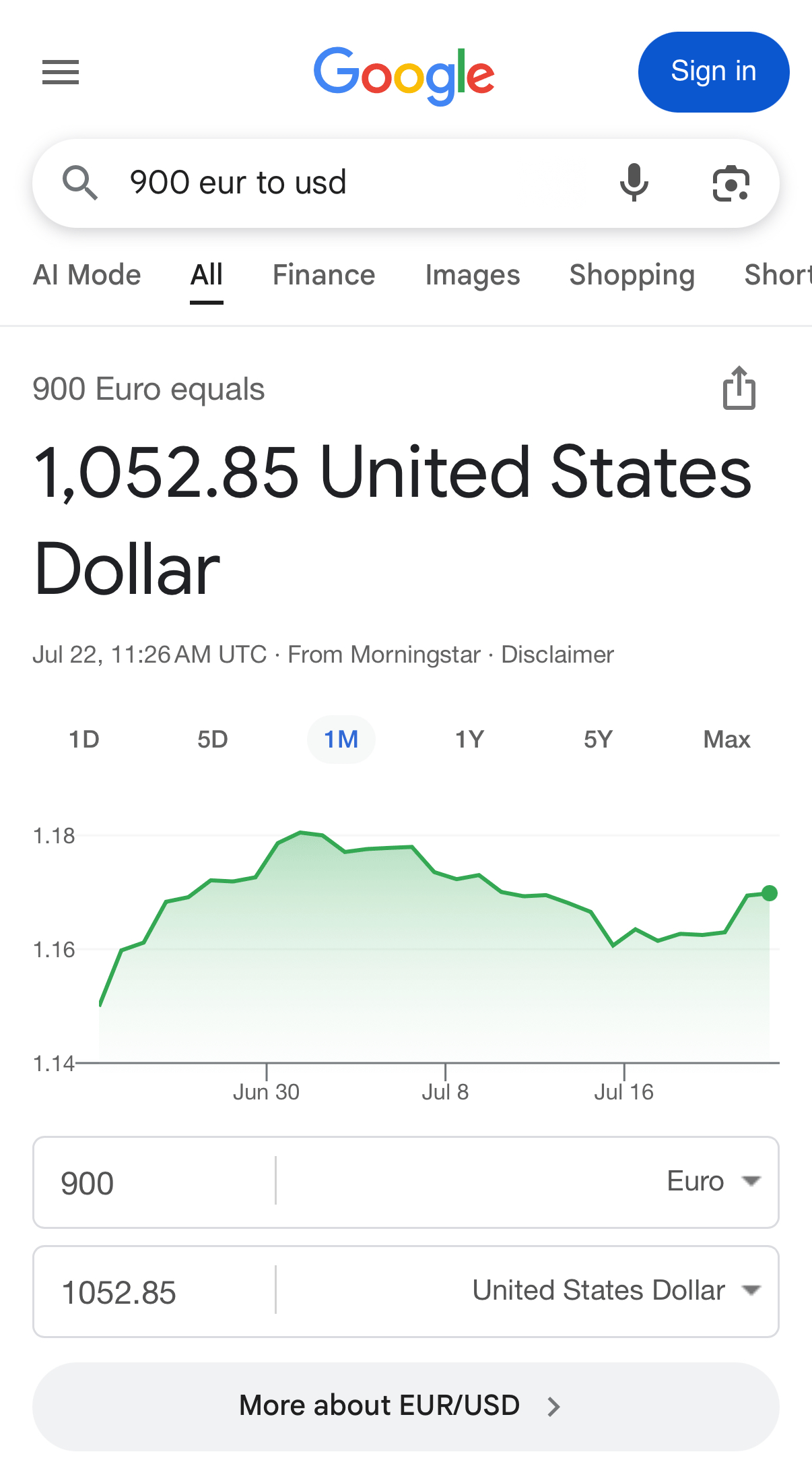 Rate de change Google Normal