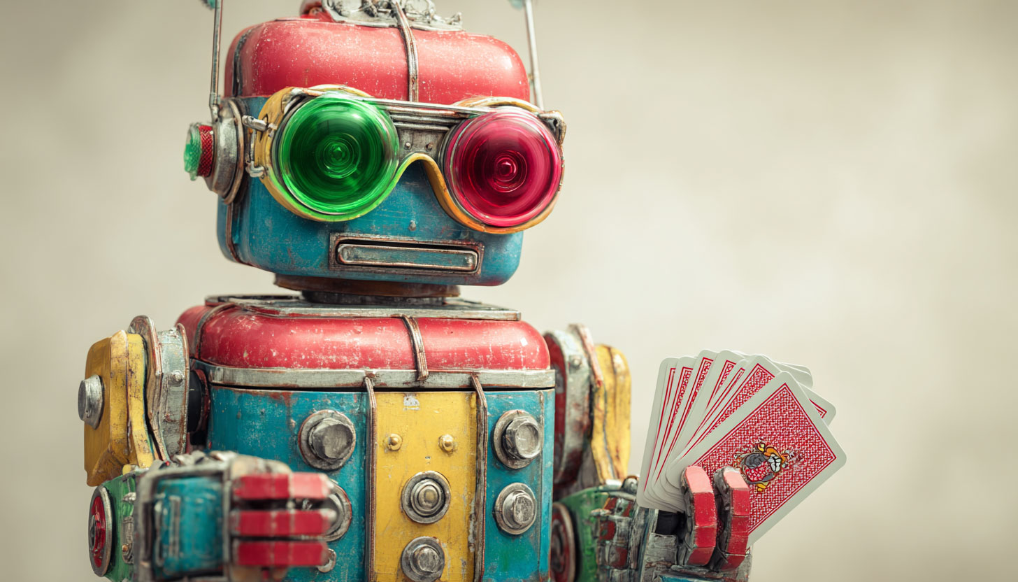 Google Robot Holding Cards