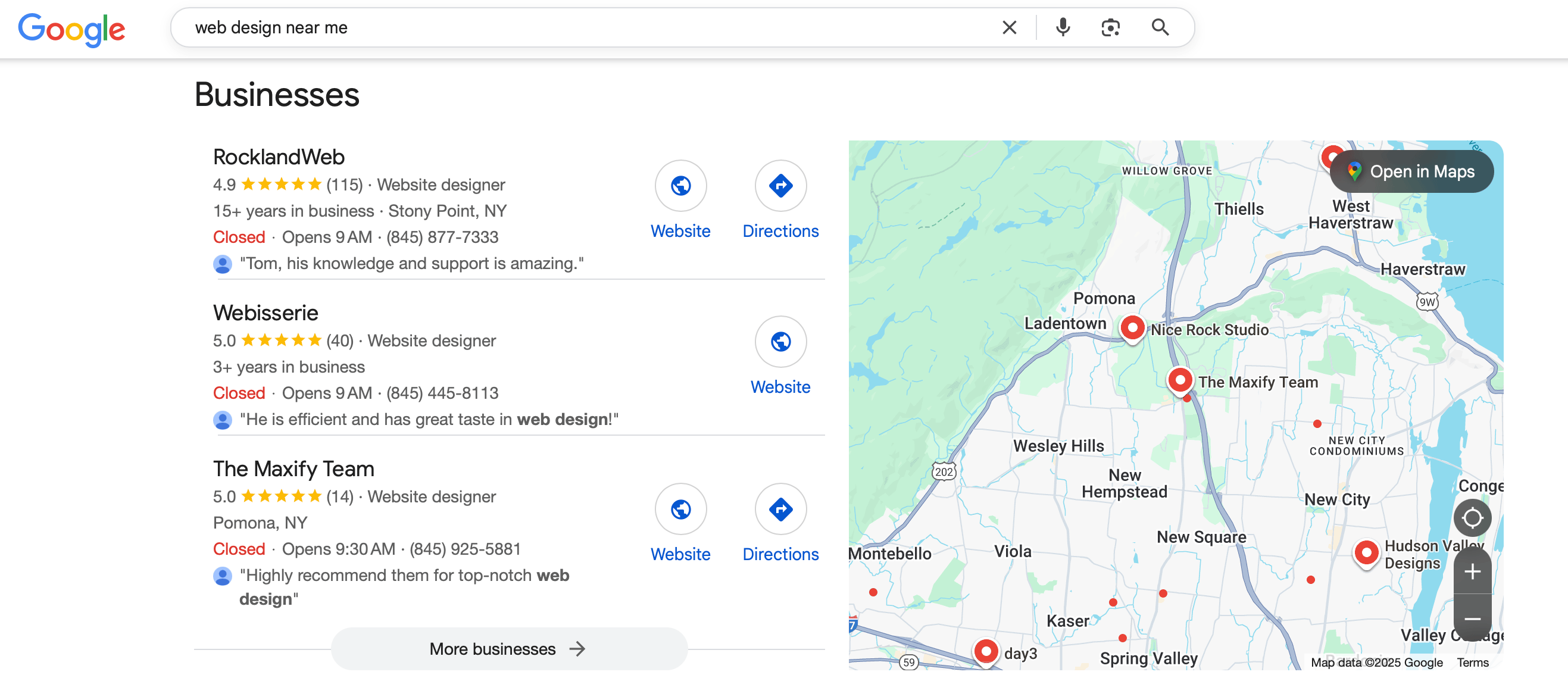 Bouton google local pack
