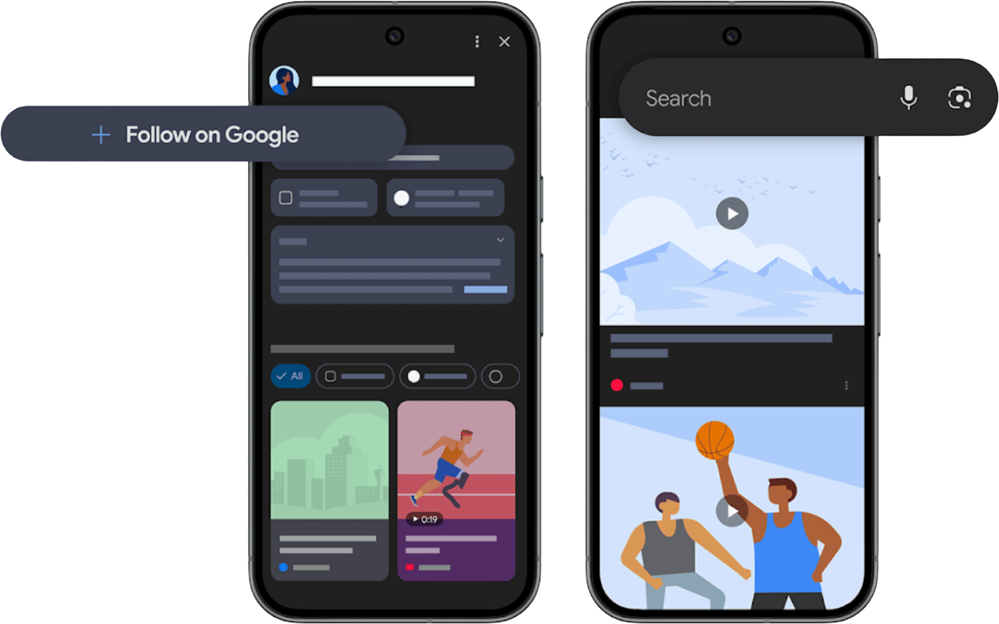 Google Discover Suivre le contenu de fonctionnalité Social
