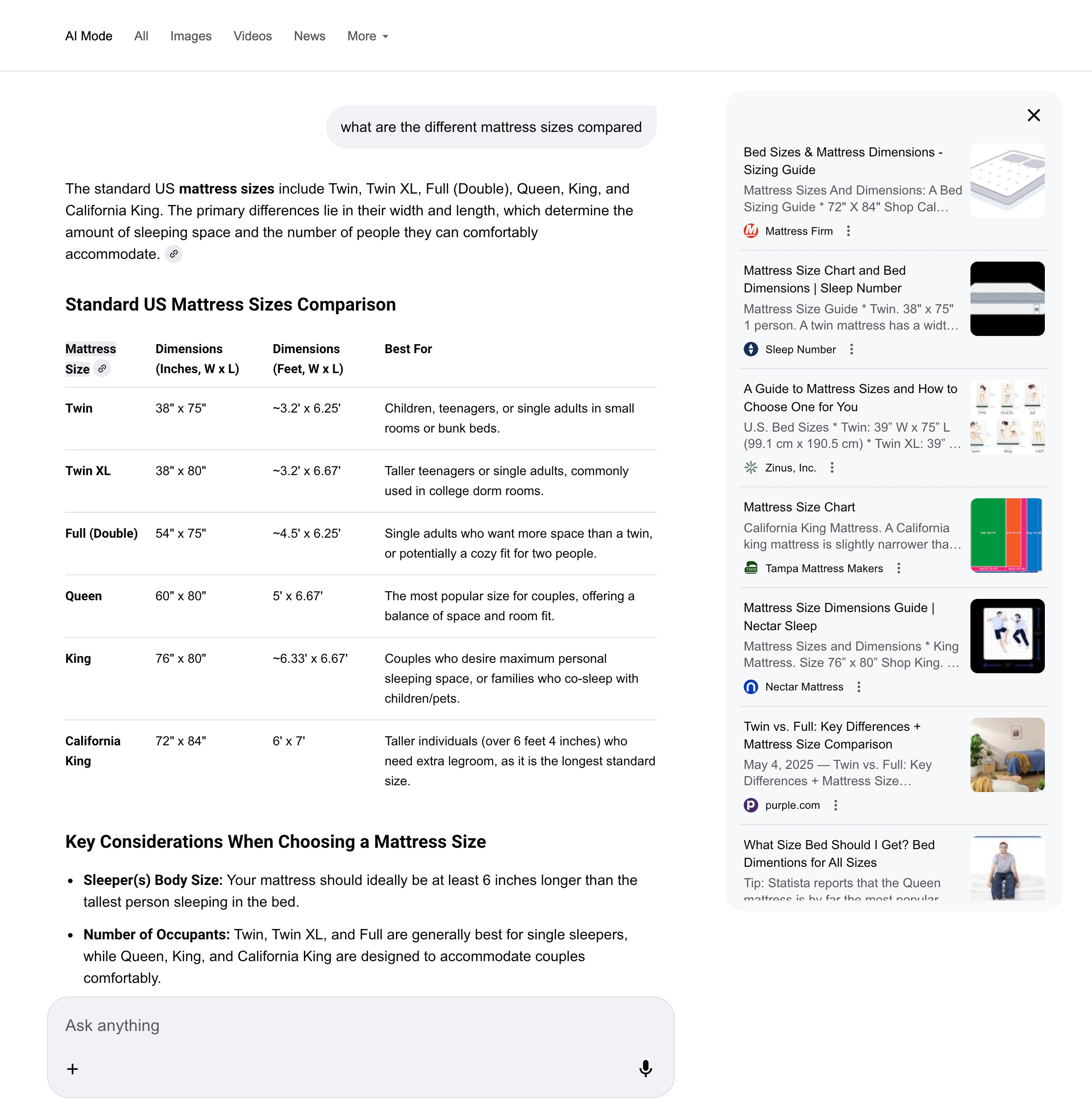 Icônes de lien du mode Google Ai