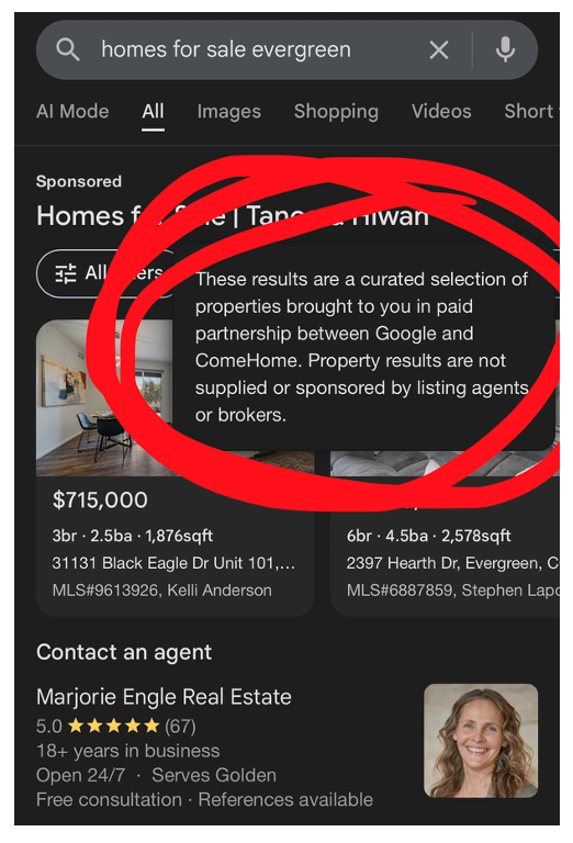 Annonces de ventes de propriétés dans la recherche Google2