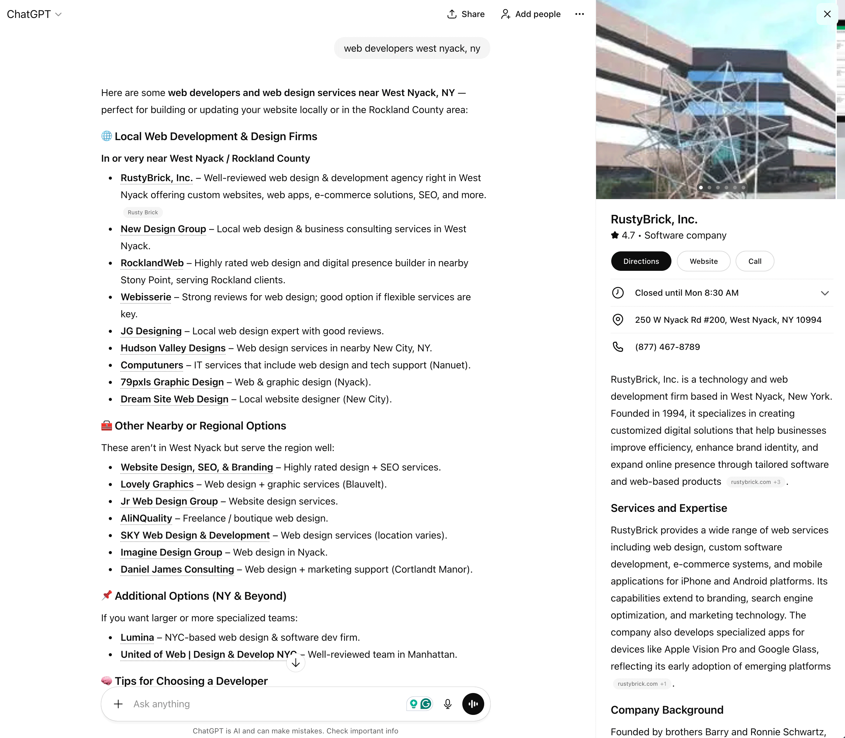 Panneau de connaissances locales Chatgpt2
