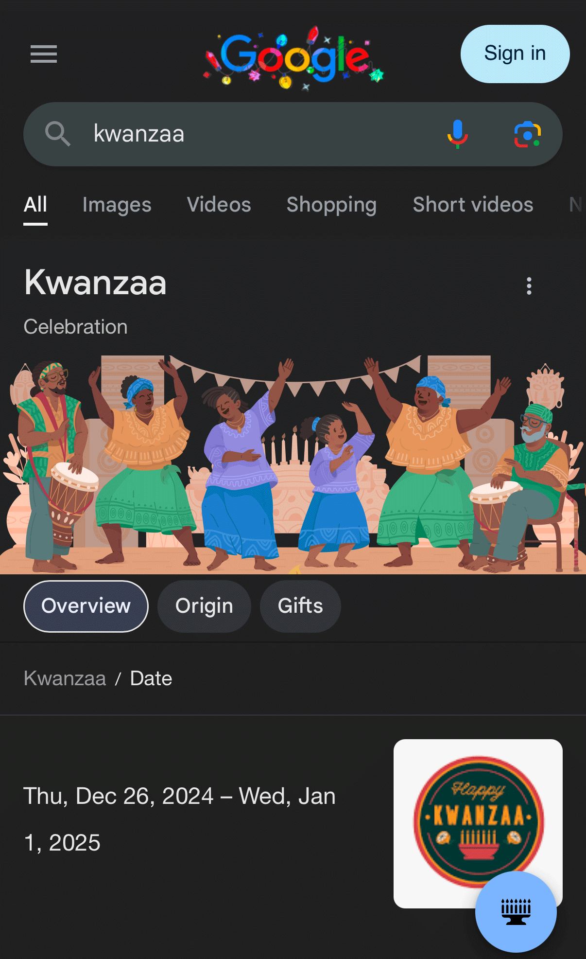 Kwanzaa Google Décorations