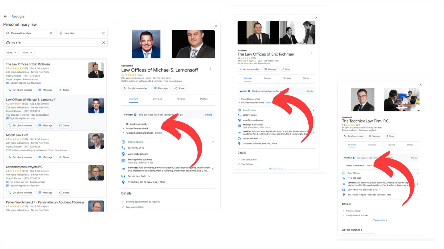 Section vérifiée des annonces de services locaux Google