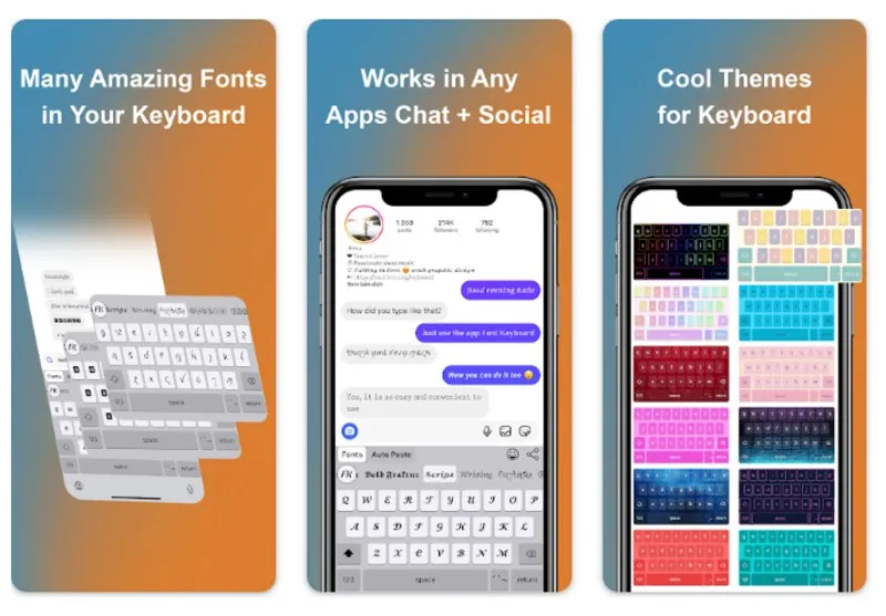 Clavier de polices pour activer un clavier avec des polices et modifier la bio Instagram