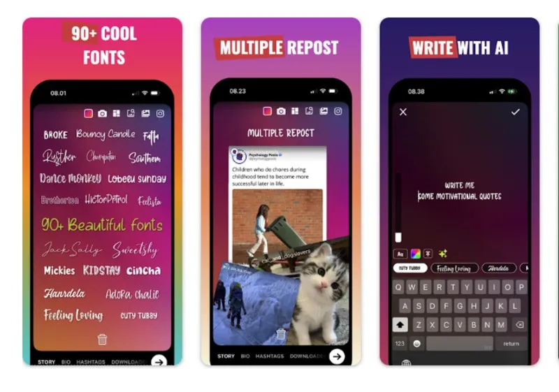 Polices pour Instagram - Application I Fonts pour générer des polices originales pour Instagram