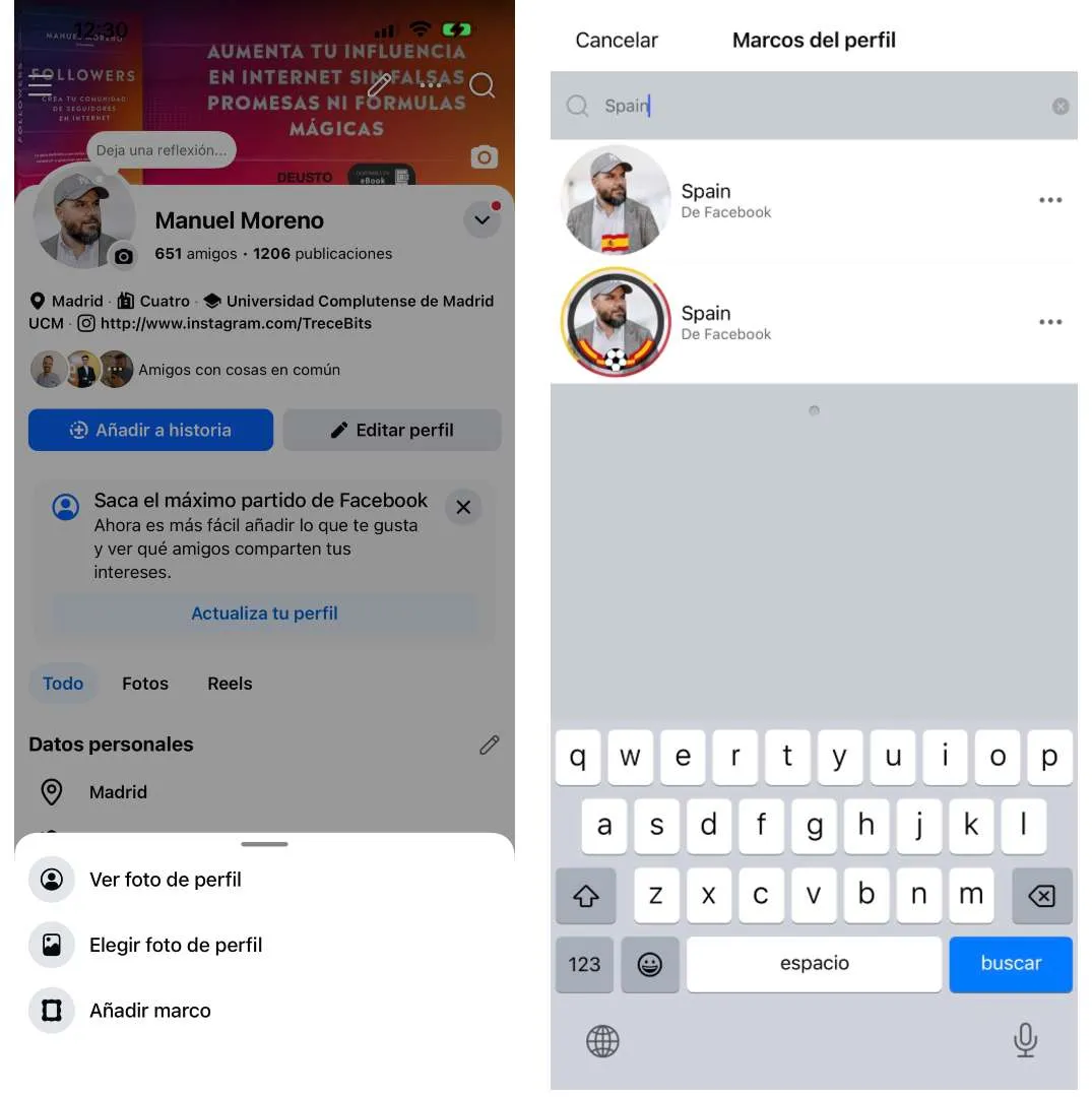 mettre la photo de profil du drapeau sur Facebook