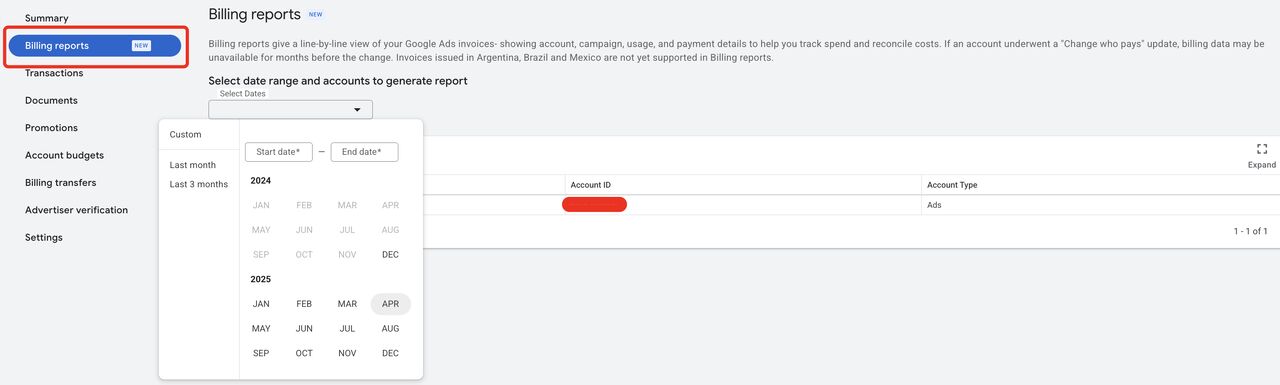 Nouveau rapport de facturation Google Ads