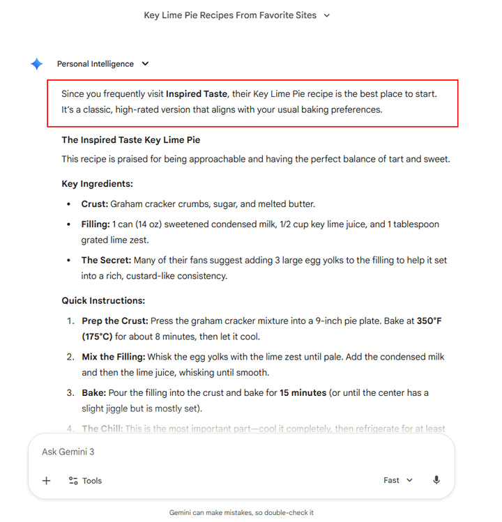 Recettes personnelles Intel Gemini A