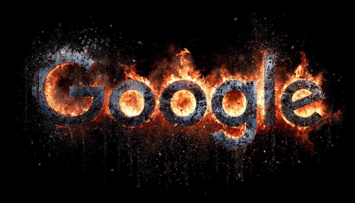Google Logo Volatility Fire