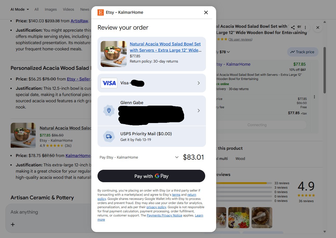 Paiement alimenté par Google Ucp en mode Ai2