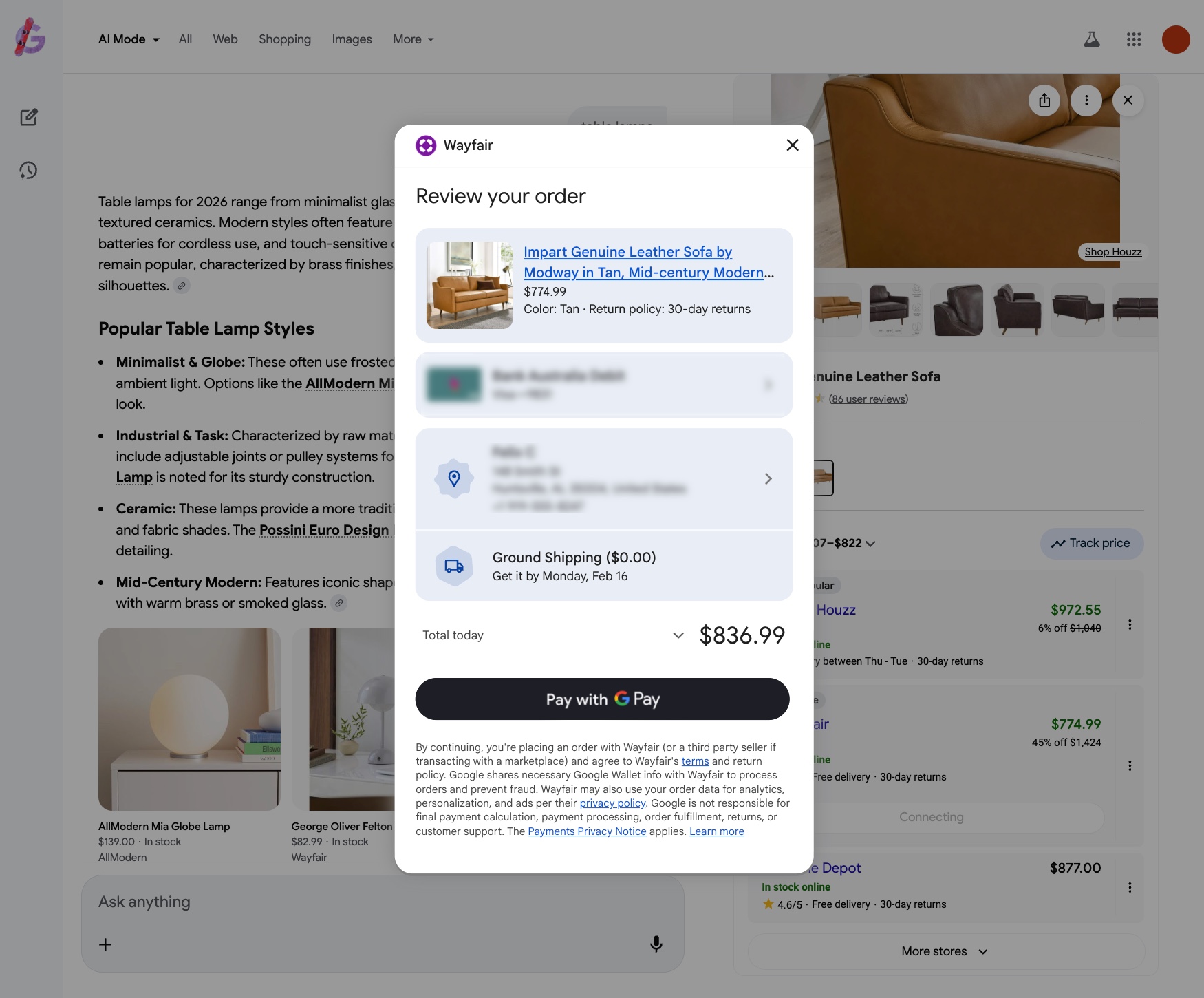 Paiement alimenté par Google Ucp en mode Ai4