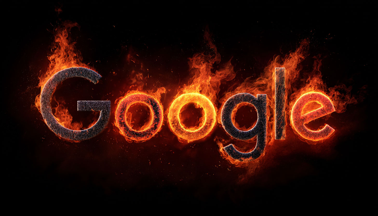 Google Logo Fire