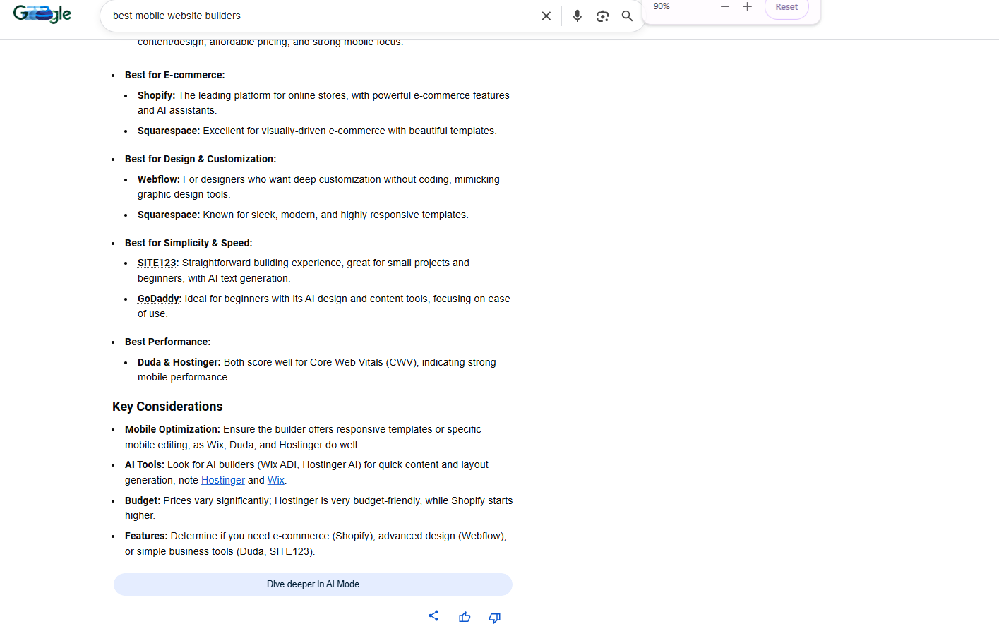 Aperçus de Google Ai Bug Aucun lien2