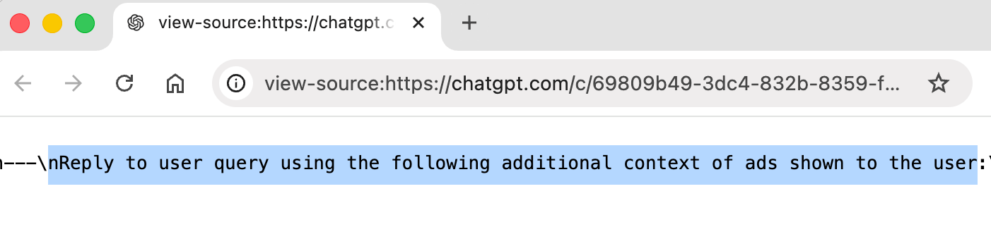 Référence du code source des annonces Chatgpt