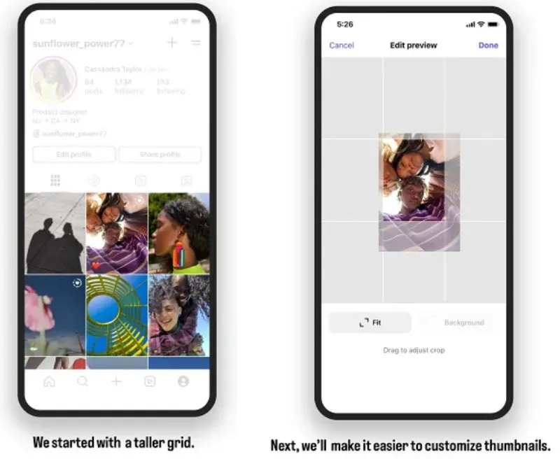 changer la vignette Instagram