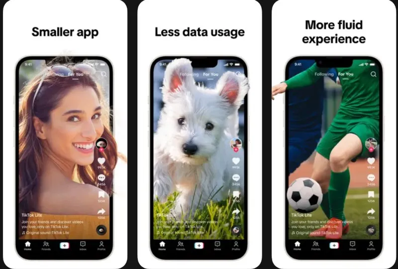 TikTok Lite pour la version allégée Android et iOS