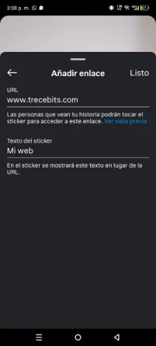 Autocollant de lien dans les histoires Instagram