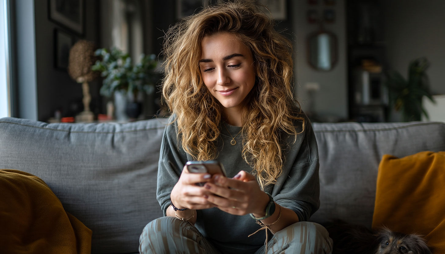 Woman Scrolling Phone
