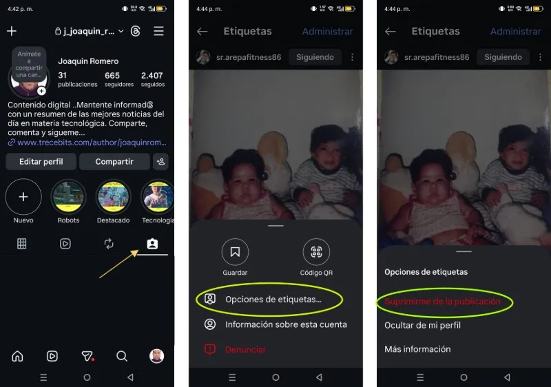 Étapes pour supprimer les balises Instagram individuellement