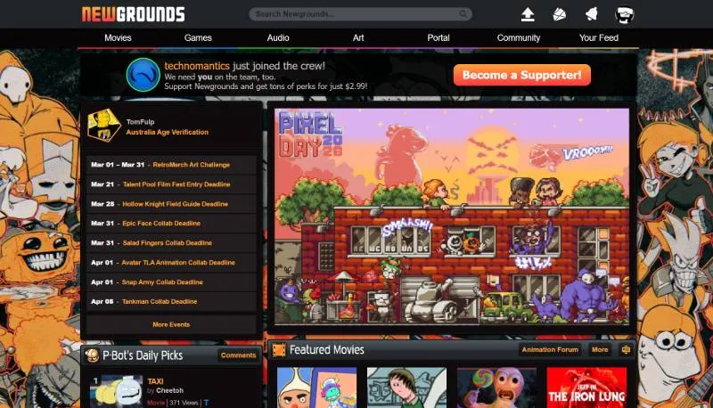 Newgrounds comme alternative à Tumblr pour afficher du contenu sexuel