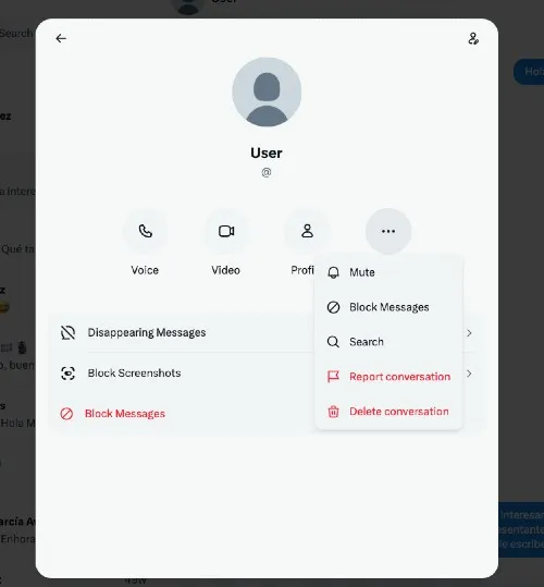 supprimer la conversation de chat x