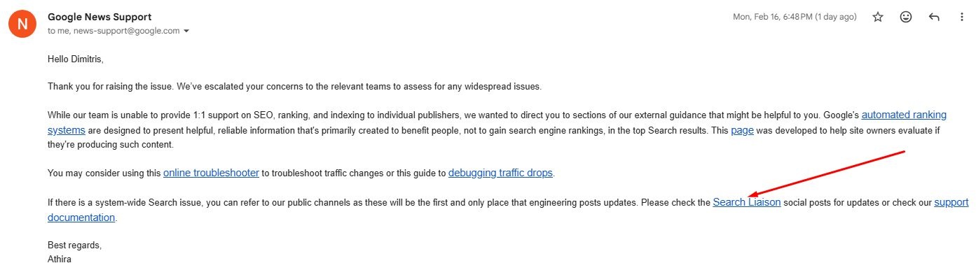 Modèle de liaison de recherche pour l'assistance Google Actualités
