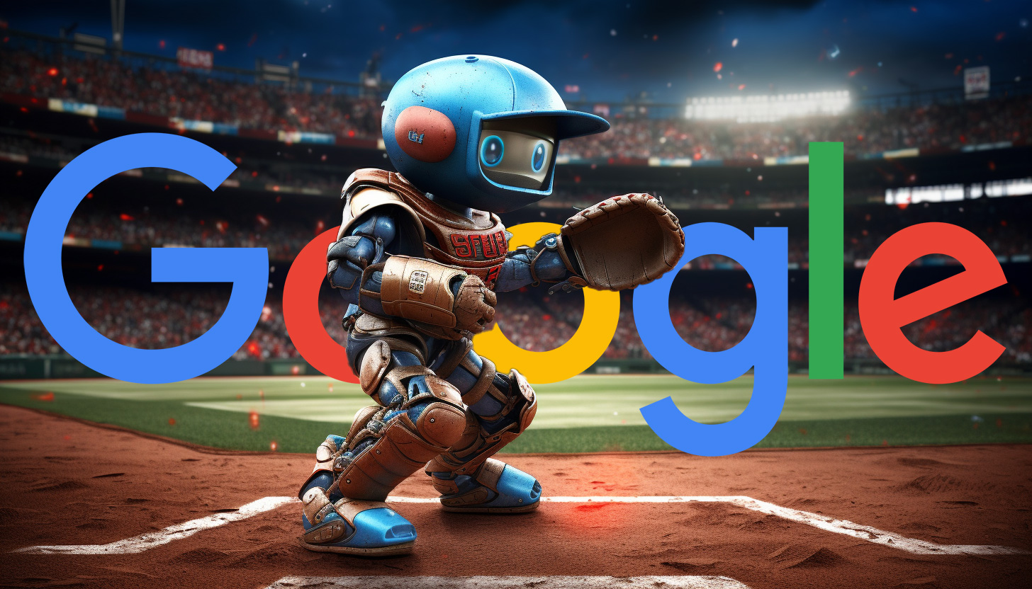 Robot Playing Baseball Google Logo