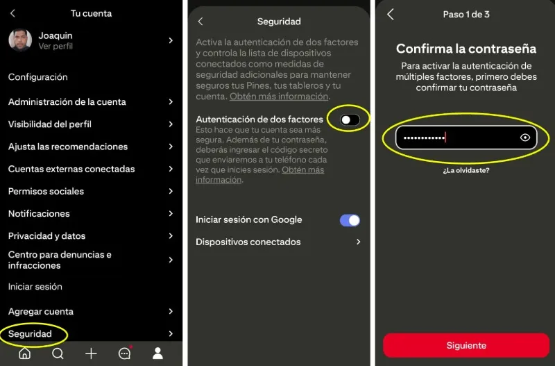 Étapes pour activer la vérification à deux facteurs sur Android