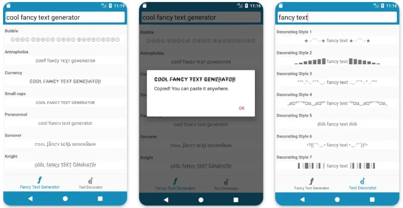 Application Font Generator pour changer la police de X